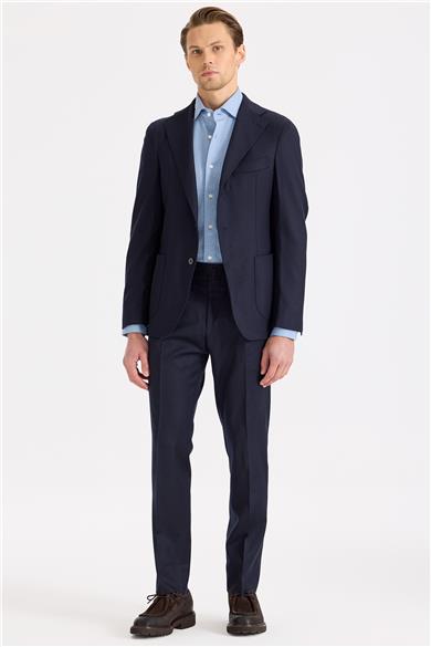 Lacivert Yün Flanel Takım Elbise