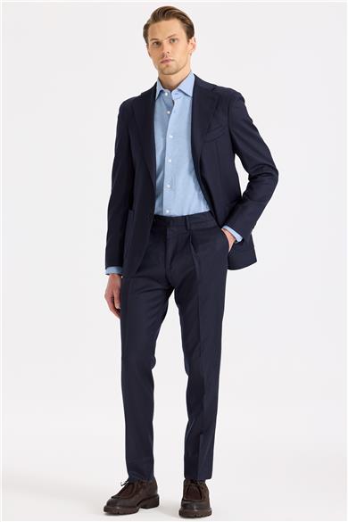 Lacivert Yün Flanel Takım Elbise