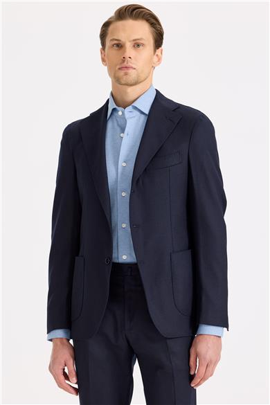 Lacivert Yün Flanel Takım Elbise