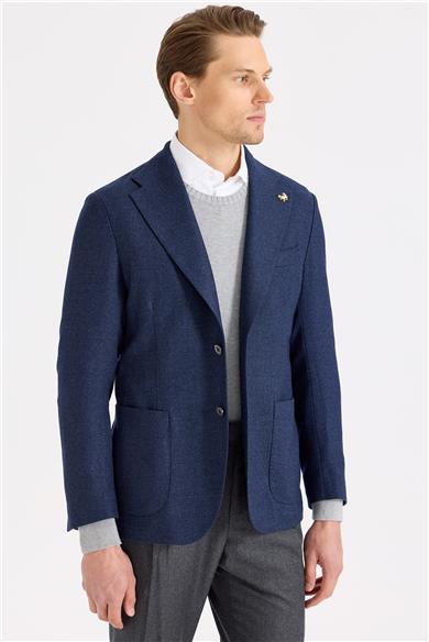 Lacivert Yün İpek Ceket