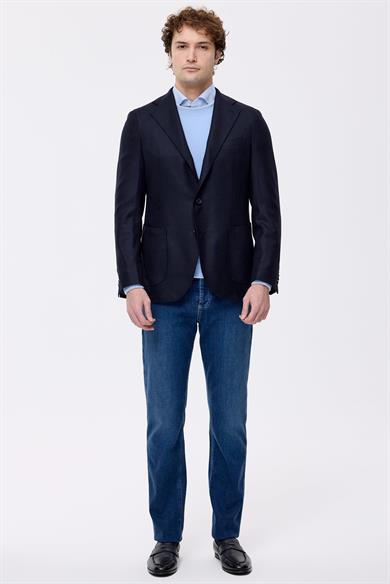 Lacivert Yün Kaşmir Ceket
