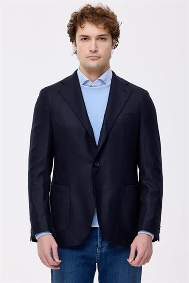 Lacivert Yün Kaşmir Ceket