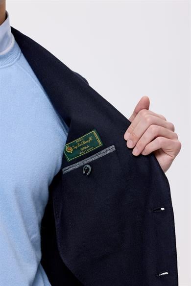 Lacivert Yün Kaşmir Ceket