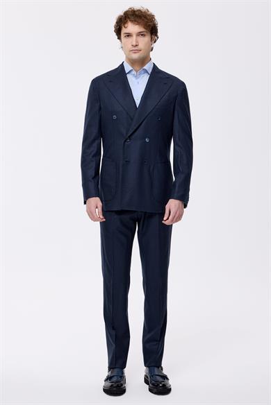 Lacivert Yün Kruvaze Takım Elbise