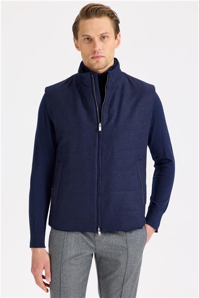 Lacivert Yün Yelek