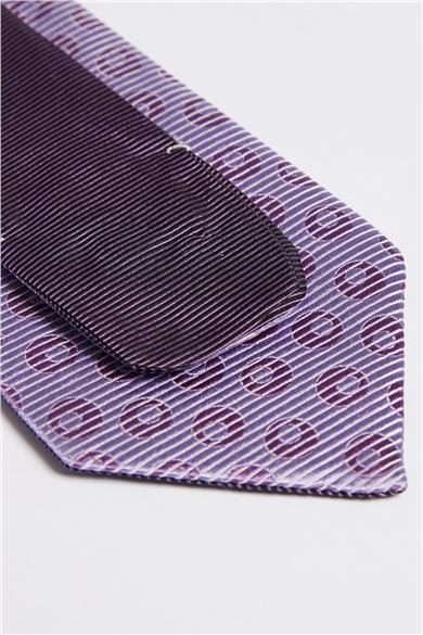 Lila Mor Çift Taraflı İpek Kravat