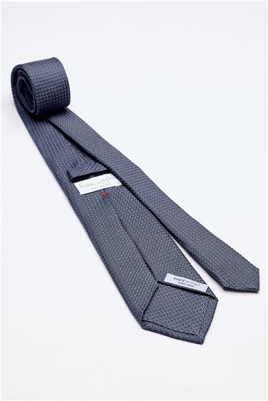 Mavi 7 Fold Örgü İpek Kravat