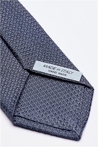 Mavi 7 Fold Örgü İpek Kravat