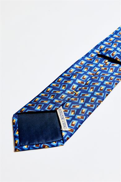 Mavi Bej İpek Kravat