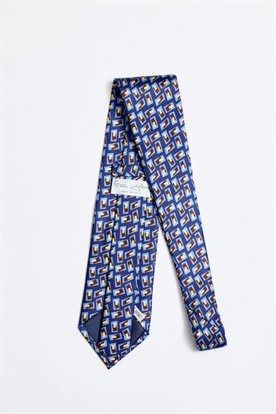 Mavi Bej İpek Kravat