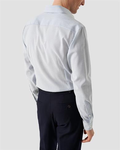 Mavi Bengal Çizgili Merino Yün Gömlek 