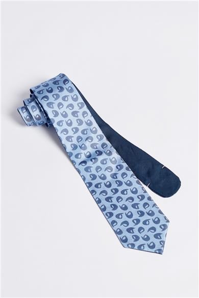 Mavi Çift Taraflı İpek Kravat