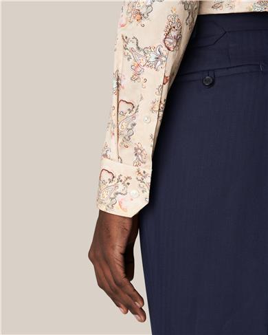 Mavi Gradyan Şal Desenli Pamuk Gömlek