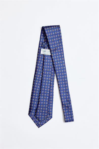 Mavi Gri 5 Fold İpek Kravat