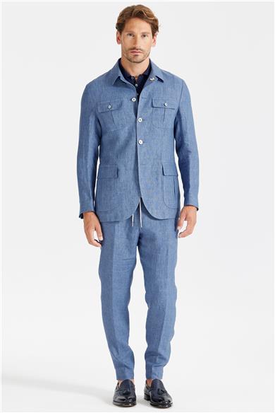 Mavi Keten Safari Ceket