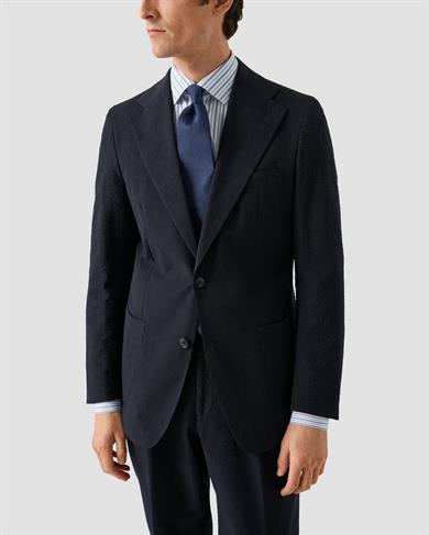 Mavi Lacivert  Çizgili Elevated Pique Gömlek 