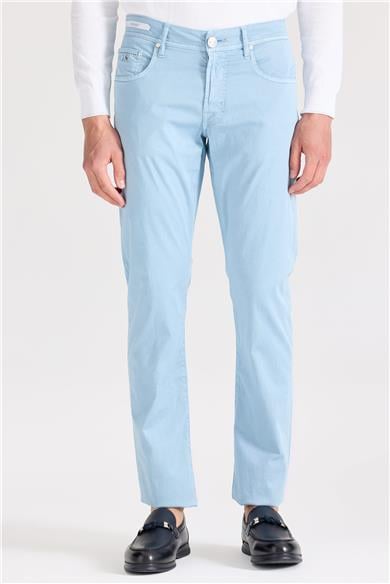 Mavi Pamuk İpek Pantolon