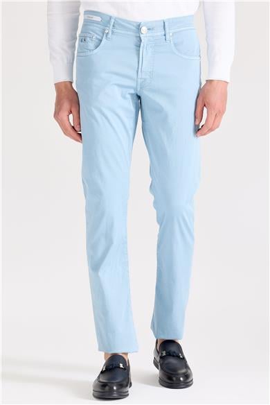 Mavi Pamuk İpek Pantolon