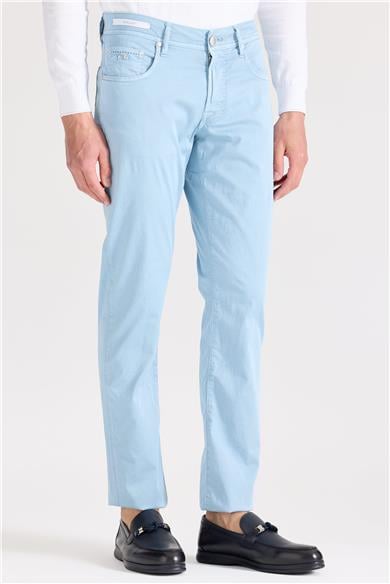 Mavi Pamuk İpek Pantolon