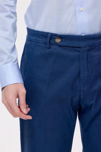 Mavi Pamuk Kaşmir Chino Pantolon