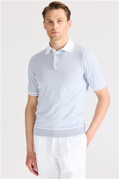 Mavi Polo Yaka Pamuk Triko