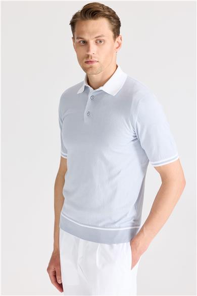 Mavi Polo Yaka Pamuk Triko