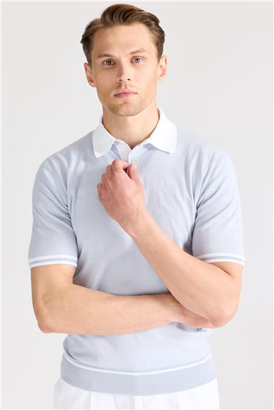 Mavi Polo Yaka Pamuk Triko