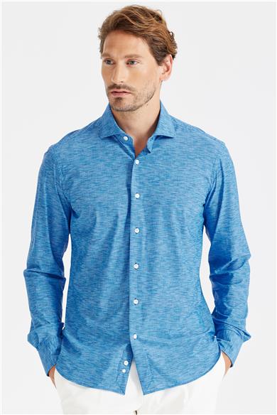 Mavi Teknik Kumaş Gömlek