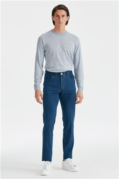 Antrasit Mavi Tencel Kumaş Pantolon