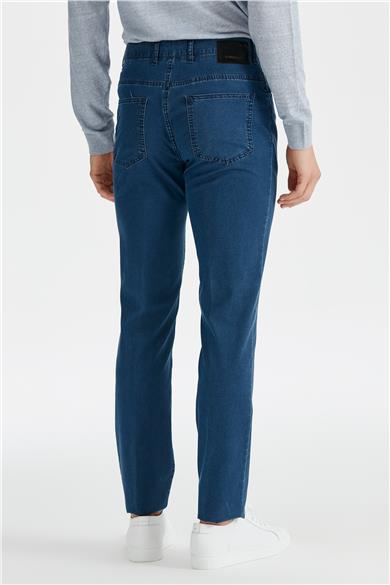 Antrasit Mavi Tencel Kumaş Pantolon