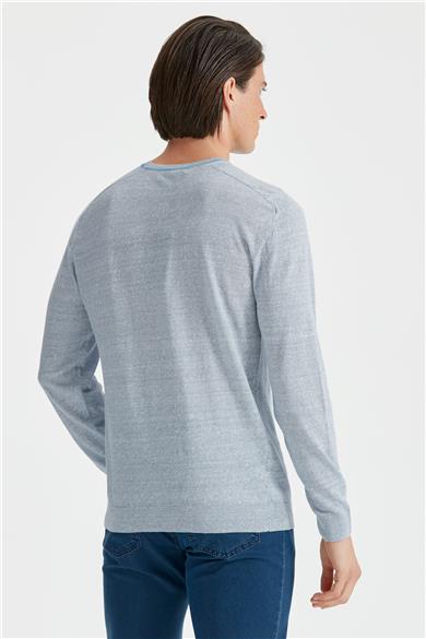 Mavi Uzun Kollu Pamuk Triko