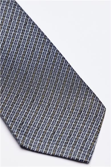 Mavi Yeşil Melanjlı 5 Fold İpek Kravat