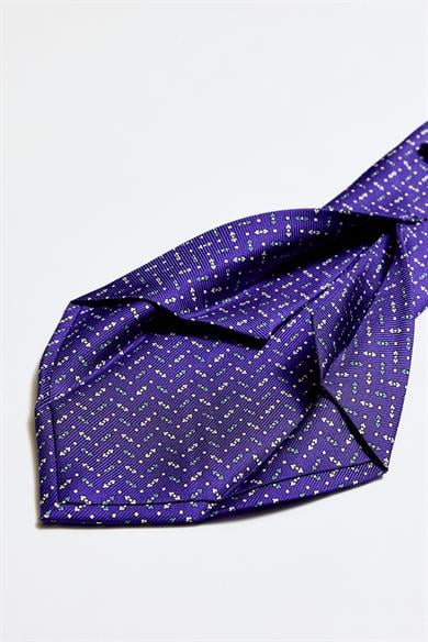 Mor Mavi 5 Fold İpek Kravat
