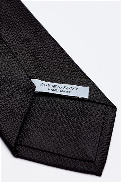 Siyah 7 Fold Örgü İpek Kravat