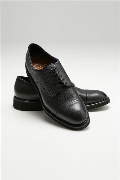 Siyah Bağcıklı Derby Deri Ayakkabı