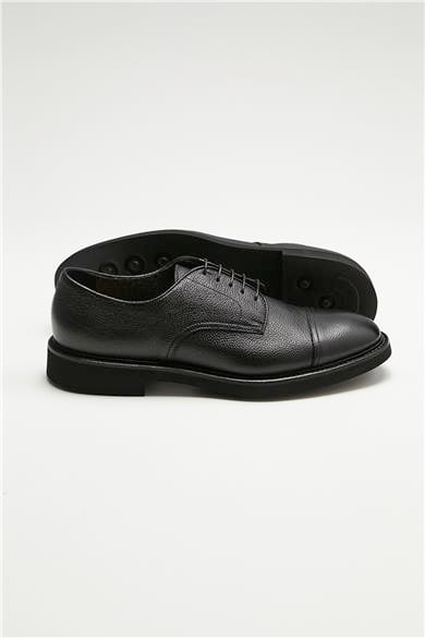 Siyah Bağcıklı Derby Deri Ayakkabı
