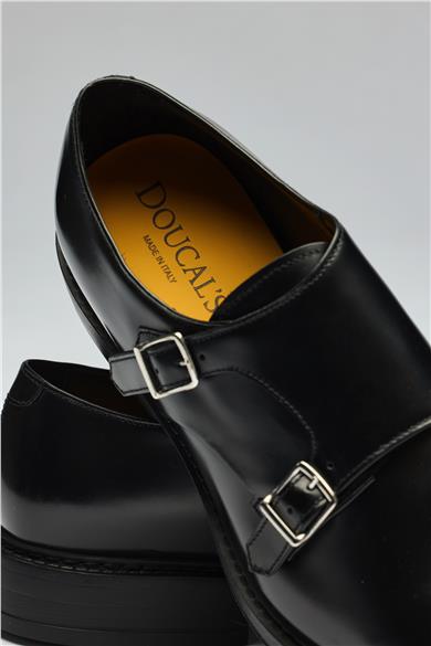 Siyah Tokalı Deri Ayakkabı