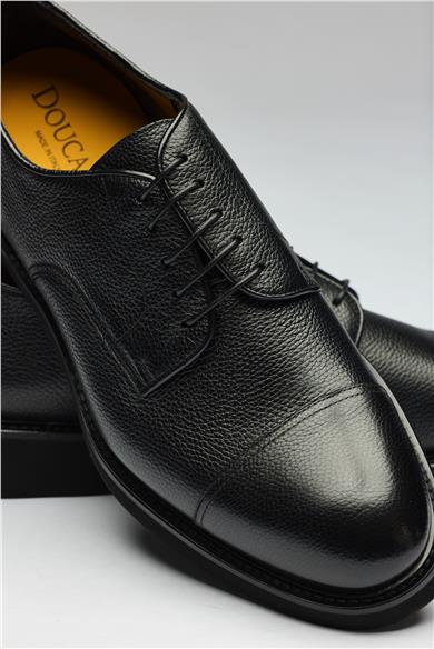 Siyah Bağcıklı Deri Ayakkabı