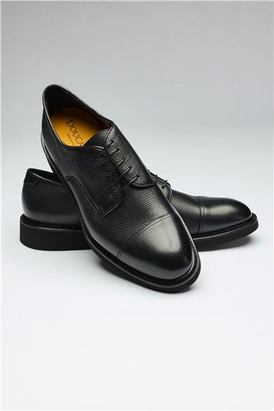 Siyah Bağcıklı Deri Ayakkabı