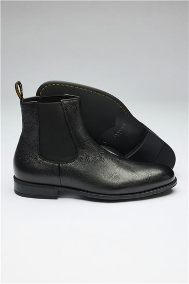 Siyah Bantlı Deri Bot