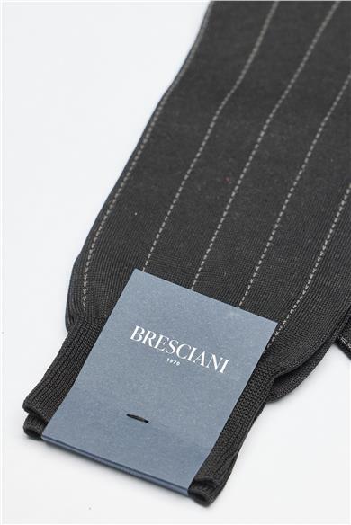 Siyah Çizgili Merserize Pamuk Çorap