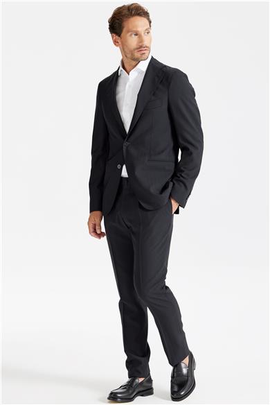 Siyah Çizgili YünTakım Elbise