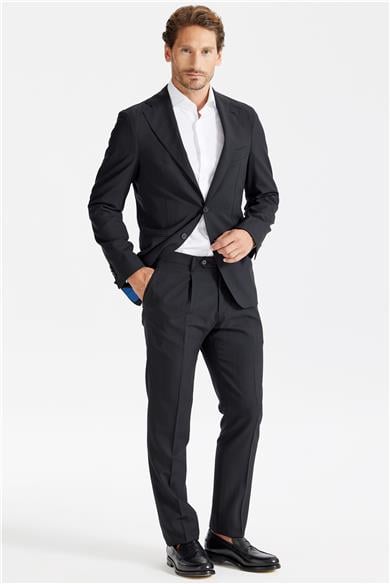 Siyah Çizgili YünTakım Elbise