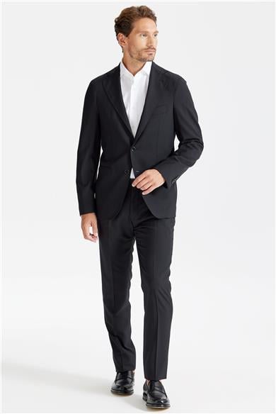 Siyah Çizgili YünTakım Elbise