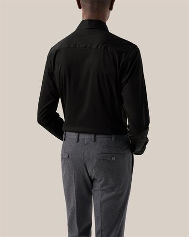 Siyah Comfort Filo di Scozia Jersey Gömlek