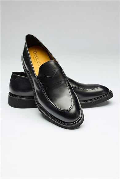 Siyah Deri Loafer