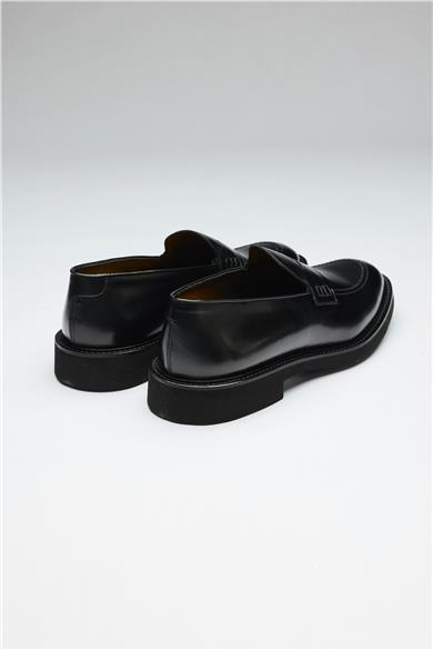 Siyah Deri Loafer