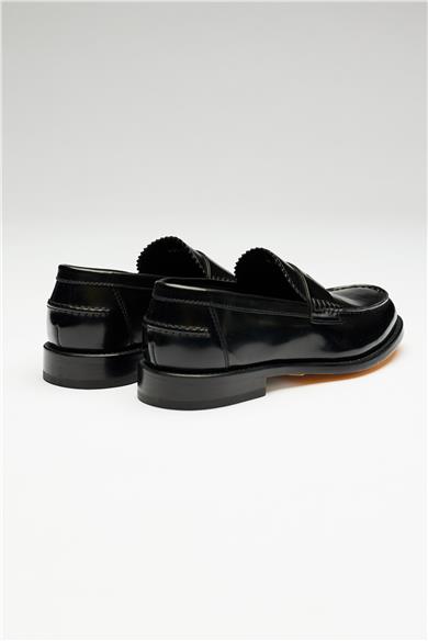Siyah Deri Penny Loafer