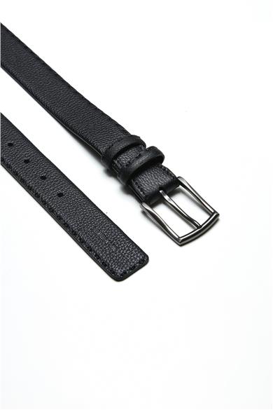 Siyah Dikişli Deri Kemer