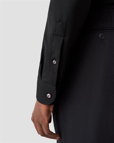 Siyah İnce Merino Yün Gömlek